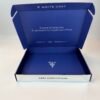 double-sided-printed-shipping-box Premium double sided printed shipping box with silver exterior and matte blue interior