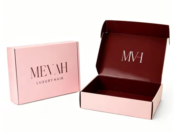 Custom Printed Corrugated Mailer Box for Hair Extension Packaging