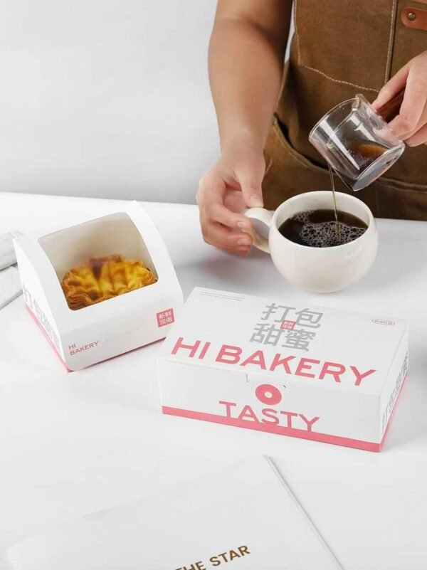Food-grade white cardboard dessert box with clear PET viewing window Food-grade-white-cardboard-dessert-box-with-clear-PET-viewing-window
