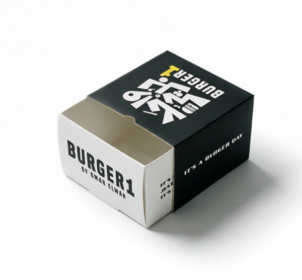 Custom Printed Burger Box | Disposable Food Grade Paper Burger Packaging Box with Logo Printing for Fast Food