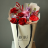 Custom Flower Bouquet Paper Bag with Ribbon Handle | Luxury Floral Gift Tote Bag with Custom Logo Printing for Flower Shop
