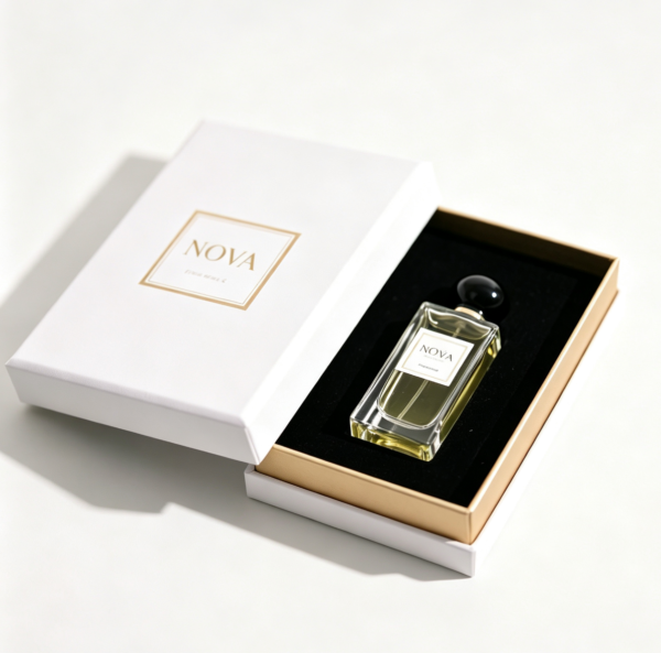 Luxury custom perfume gift box with black velvet insert and premium rigid drawer structure Luxury-custom-perfume-gift-box-with-black-velvet-insert-and-premium-rigid-drawer-structure