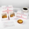 Portable Handle Egg Tart Custom Printed Clear Window Egg Tart Pastry Box With Handle For Bakery Packaging
