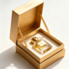 Premium custom hinged perfume gift box with satin ribbon and luxury bottle presentation Premium-custom-hinged-perfume-gift-box-with-satin-ribbon-and-luxury-bottle-presentation