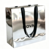 Silver-mirror-metallic-paper-shopping-bag-luxury-black-ribbon-handle-boutique-gift-tote-white-background