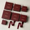 Custom Logo Burgundy Drawer Jewelry Box | Luxury Ribbon Gift Box For Ring Earring Necklace
