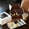 Ins style luxury 2 cupcake packaging gift box with custom brand logo printing