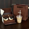 Wholesale food safe 2 cupcake packaging box with pre-shaped inner tray to protect cream pastries