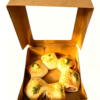 Foldable square kraft bakery box with clear PVC window