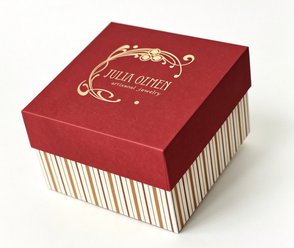 Elegant Vintage Custom Logo Gift Box for Jewelry Brand