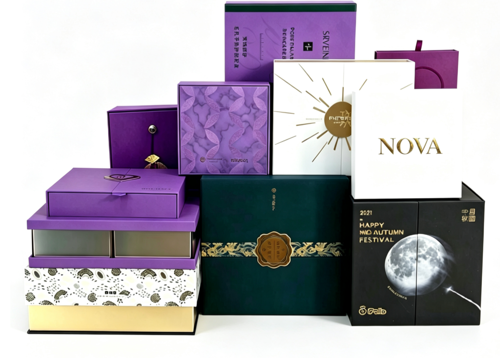 custom rigid gift boxes in different luxury styles for premium retail packaging