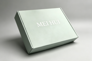 Custom printed tuck top mailer box with silver foil logo