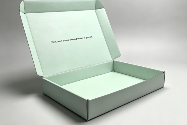 open-sage-green-mailer-box-inner-custom-print Custom printed mailer box with inside printing and premium minimalist packaging