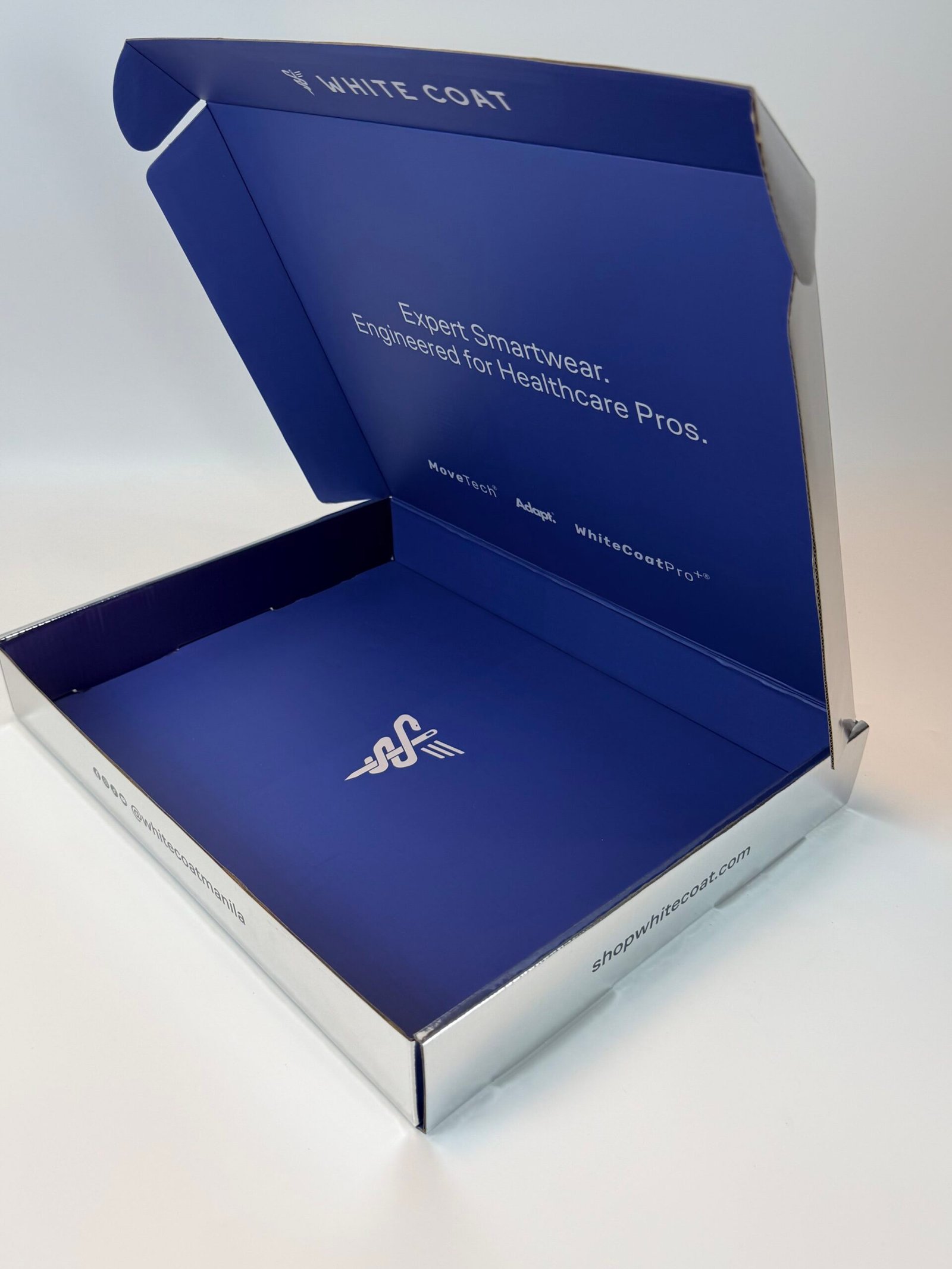 High end subscription box packaging with custom printed interior slogan for apparel branding
